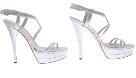 VERSACE white silk double platform sandals as seen on Jennifer 